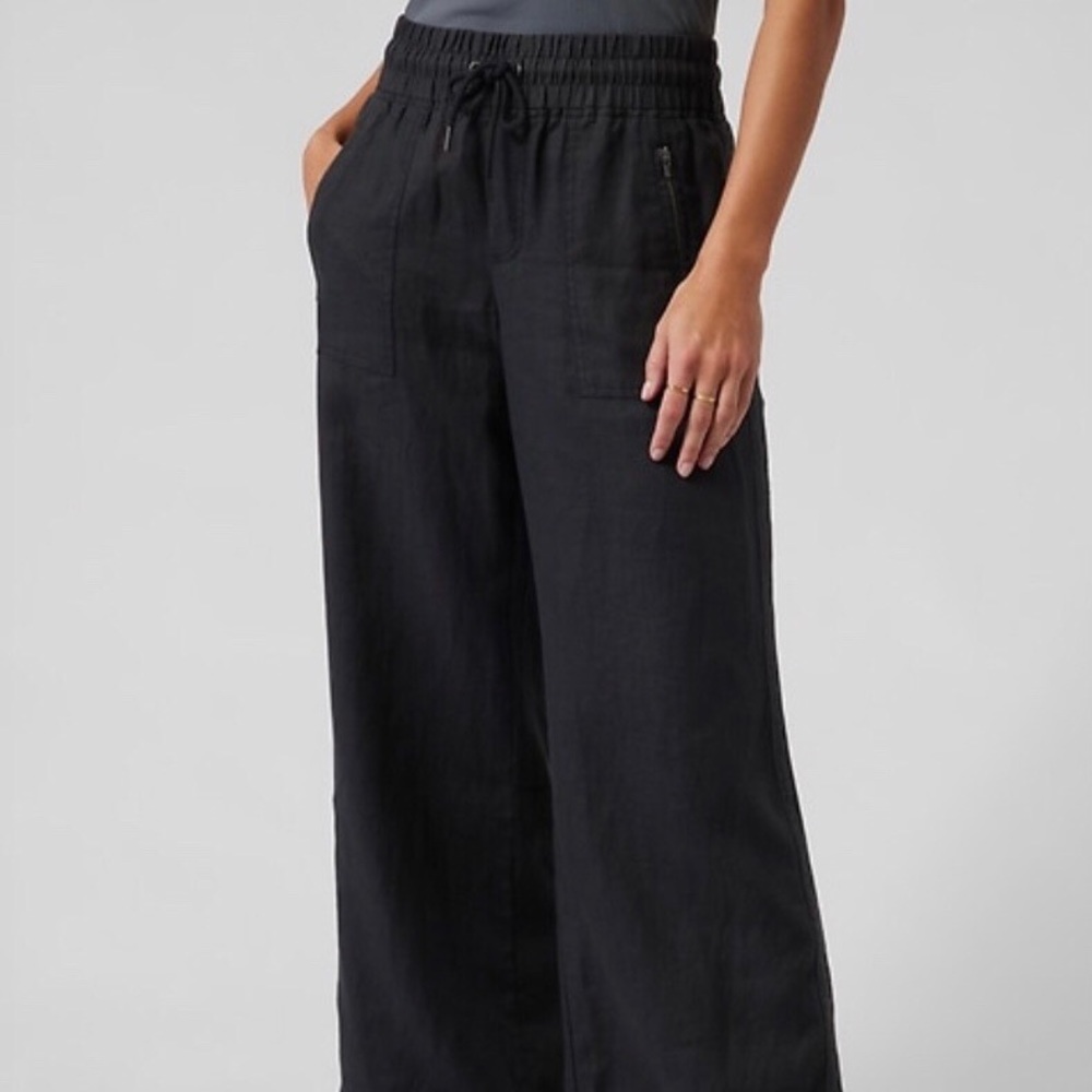Athleta Cabo Linen Wide Leg Pants